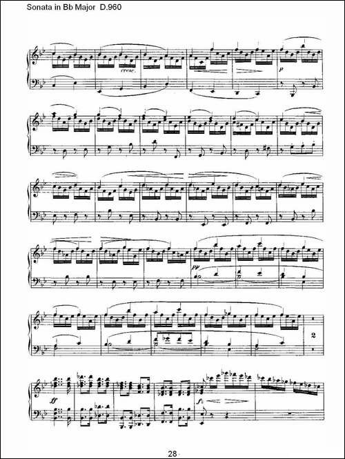 Sonata in Bb Major D.960-Bb大调奏鸣曲 D.960-钢琴谱