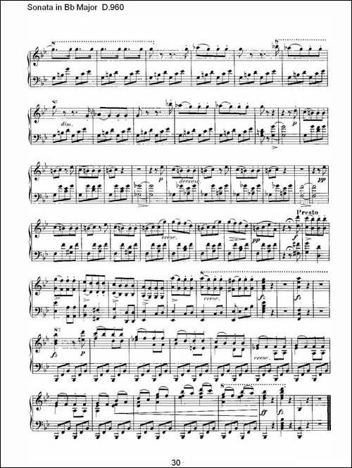 Sonata in Bb Major D.960-Bb大调奏鸣曲 D.960-钢琴谱