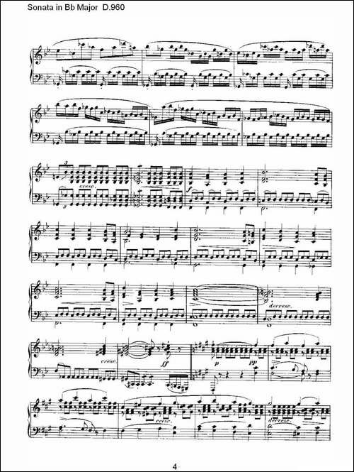 Sonata in Bb Major D.960-Bb大调奏鸣曲 D.960-钢琴谱