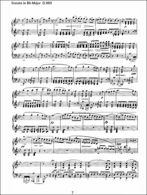 Sonata in Bb Major D.960-Bb大调奏鸣曲 D.960-钢琴谱