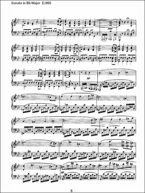 Sonata in Bb Major D.960-Bb大调奏鸣曲 D.960-钢琴谱