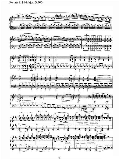 Sonata in Bb Major D.960-Bb大调奏鸣曲 D.960-钢琴谱