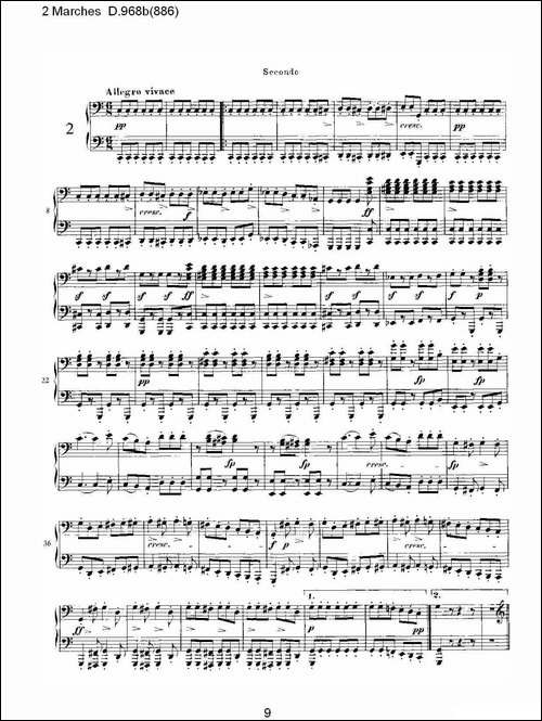 原始主题序曲与变奏曲 D.968a-603-钢琴谱