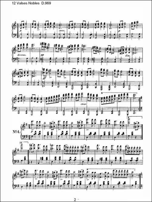 12 Valses Nobles D.969-12 贵族圆舞曲 D.969-钢琴谱