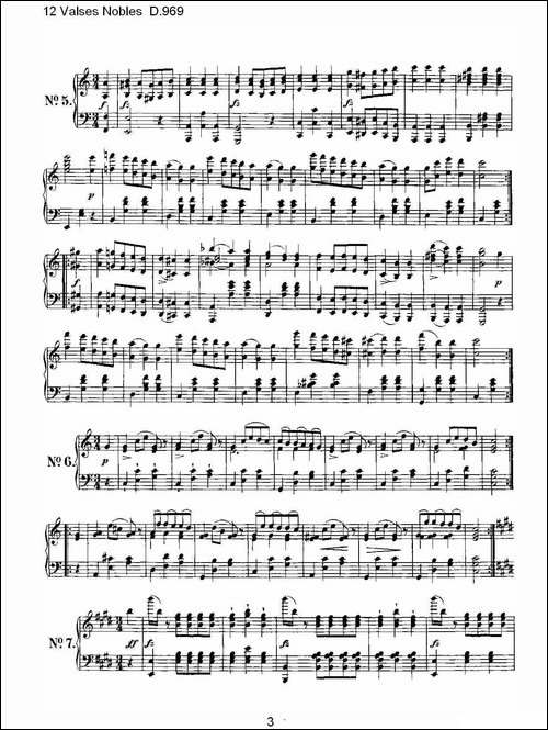 12 Valses Nobles D.969-12 贵族圆舞曲 D.969-钢琴谱