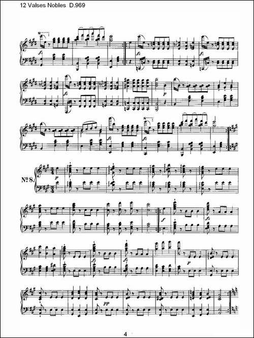 12 Valses Nobles D.969-12 贵族圆舞曲 D.969-钢琴谱