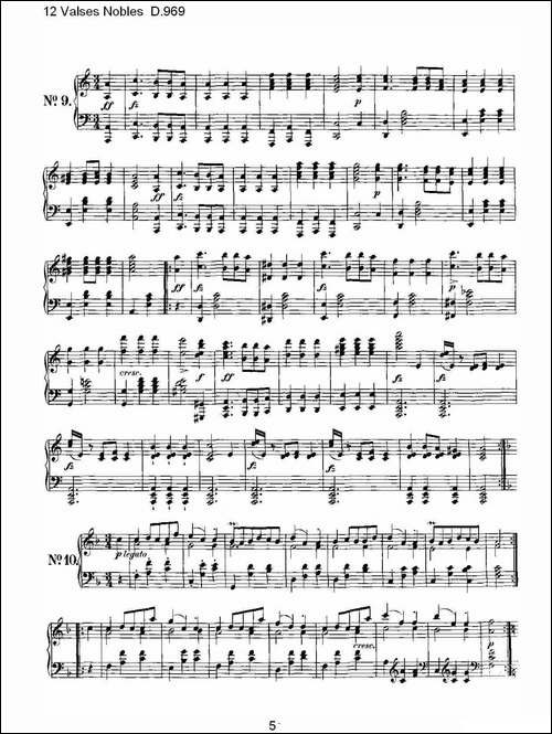 12 Valses Nobles D.969-12 贵族圆舞曲 D.969-钢琴谱