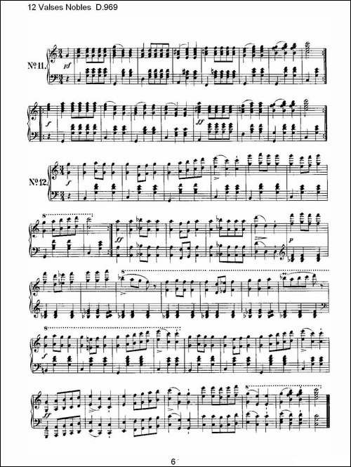 12 Valses Nobles D.969-12 贵族圆舞曲 D.969-钢琴谱