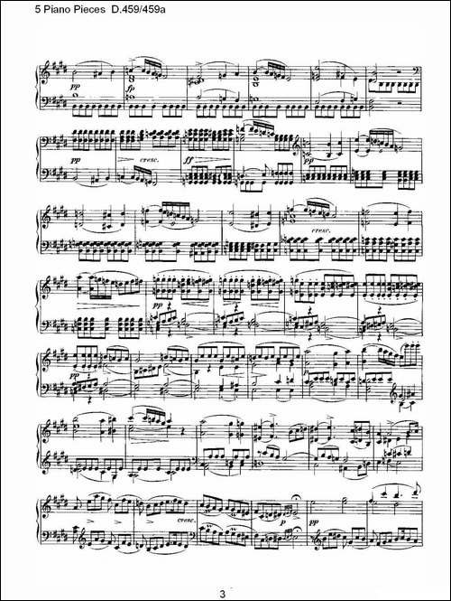 5 Piano Pieces D.459459a-钢琴五联奏D.459459a-钢琴谱