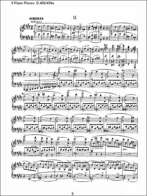 5 Piano Pieces D.459459a-钢琴五联奏D.459459a-钢琴谱