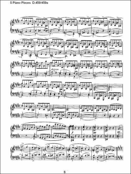 5 Piano Pieces D.459459a-钢琴五联奏D.459459a-钢琴谱
