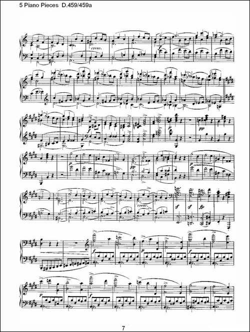 5 Piano Pieces D.459459a-钢琴五联奏D.459459a-钢琴谱
