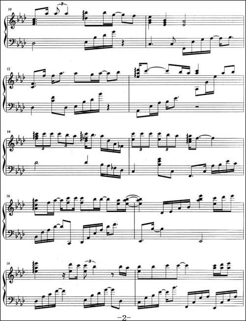 流行歌曲改编的钢琴曲：彩虹弯弯-钢琴谱