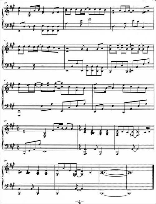 流行歌曲改编的钢琴曲：右手边-钢琴谱