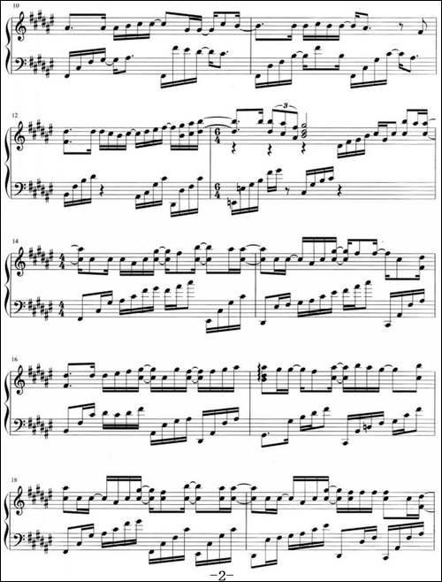 流行歌曲改编的钢琴曲：左边-钢琴谱