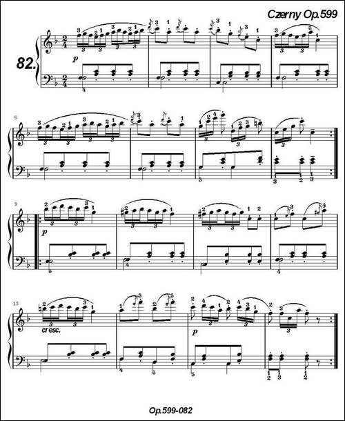 《车尔尼练习曲》OP.599之081-090-钢琴谱