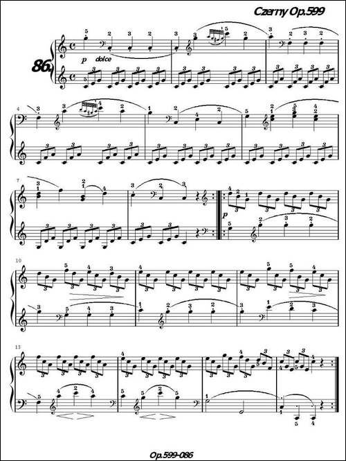 《车尔尼练习曲》OP.599之081-090-钢琴谱