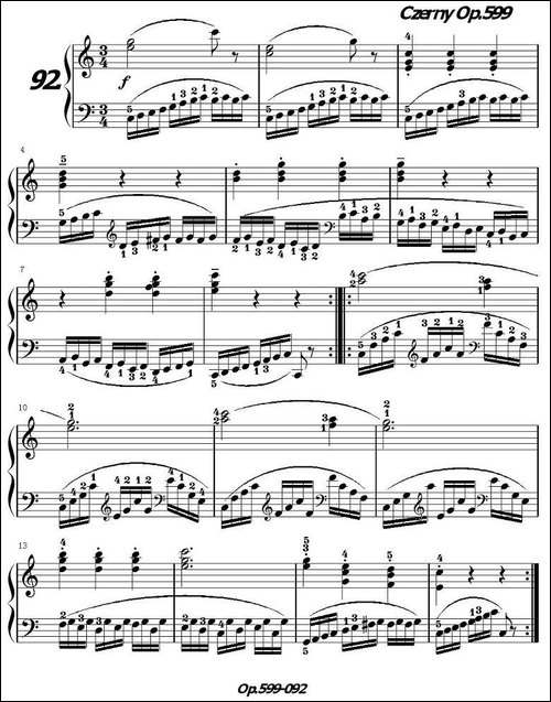 《车尔尼练习曲》OP.599之091-100-钢琴谱
