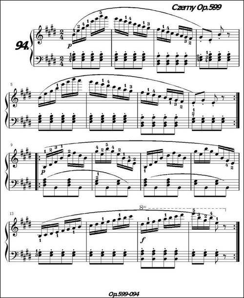 《车尔尼练习曲》OP.599之091-100-钢琴谱