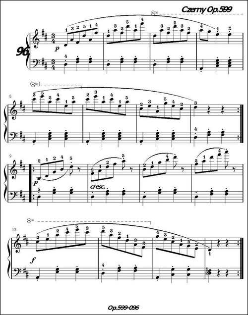 《车尔尼练习曲》OP.599之091-100-钢琴谱
