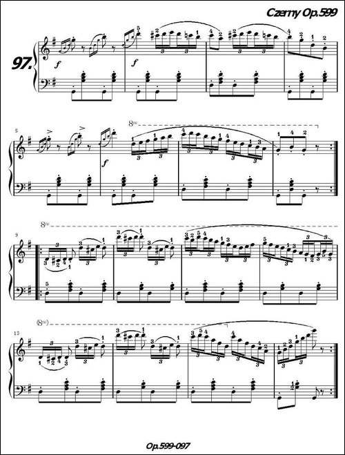 《车尔尼练习曲》OP.599之091-100-钢琴谱