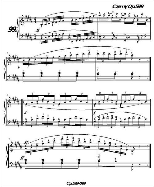 《车尔尼练习曲》OP.599之091-100-钢琴谱