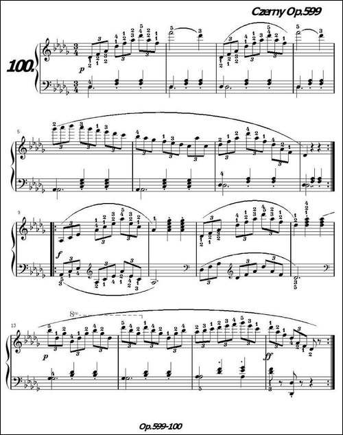 《车尔尼练习曲》OP.599之091-100-钢琴谱