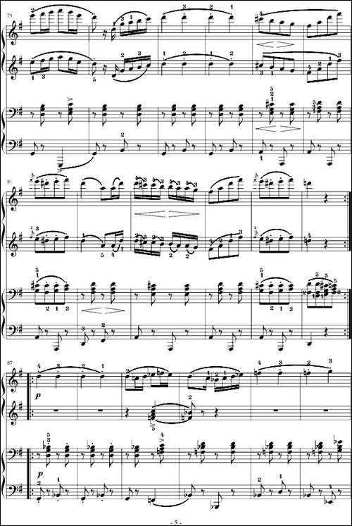 军队进行曲-四手联弹-钢琴谱