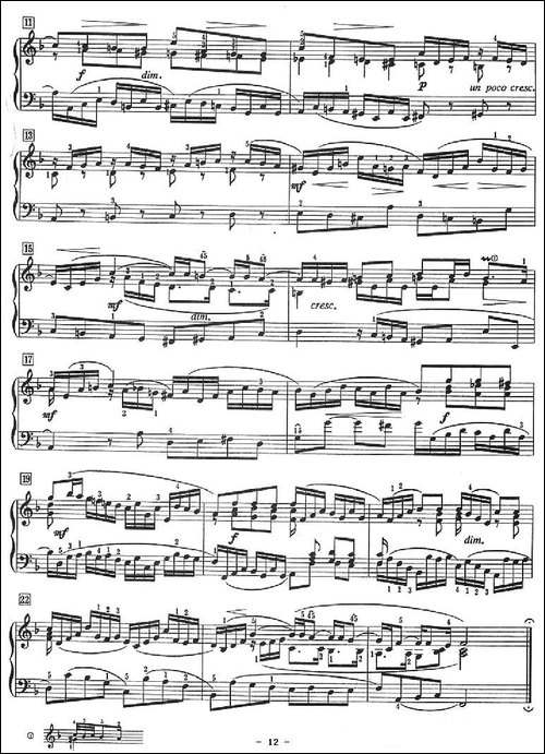 十二首小前奏曲-为初学者而作的练习曲-钢琴谱