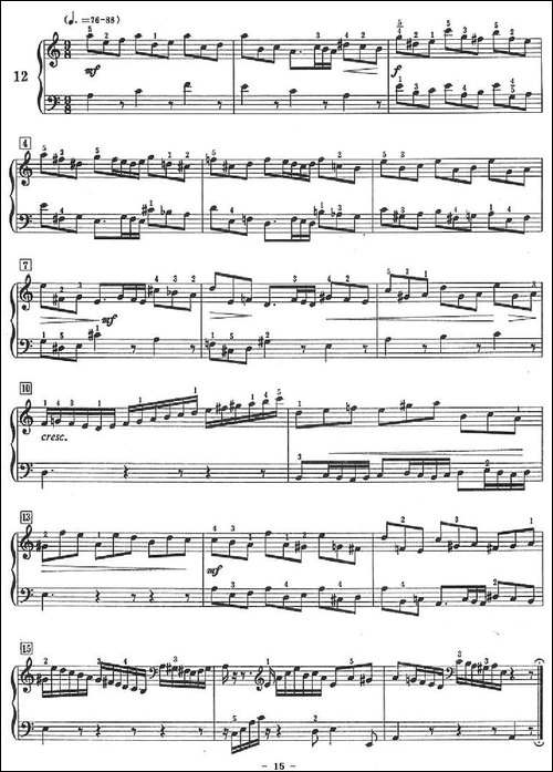 十二首小前奏曲-为初学者而作的练习曲-钢琴谱