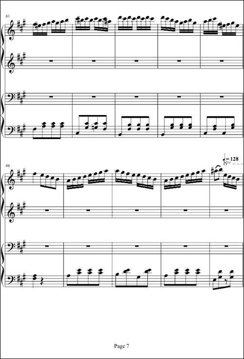 土耳其进行曲-四手联弹、周杰伦李云迪演奏版-钢琴谱