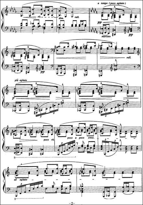 现代钢琴曲：22、练习曲-Op.4，No.3-钢琴谱