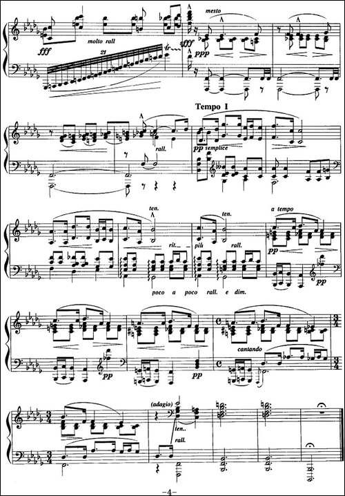 现代钢琴曲：22、练习曲-Op.4，No.3-钢琴谱