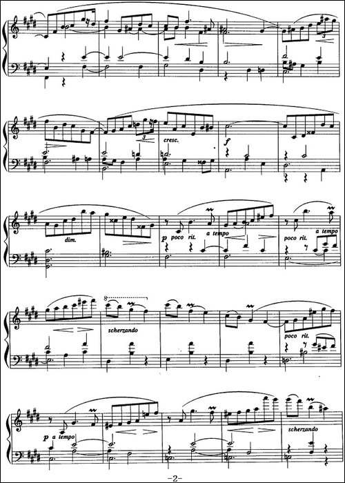 现代钢琴曲：24、玛祖卡-Op.25，No.4-钢琴谱