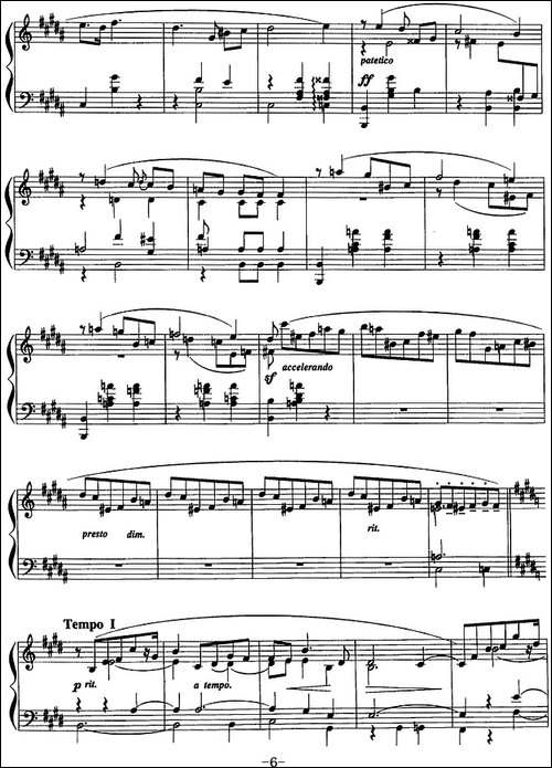 现代钢琴曲：24、玛祖卡-Op.25，No.4-钢琴谱