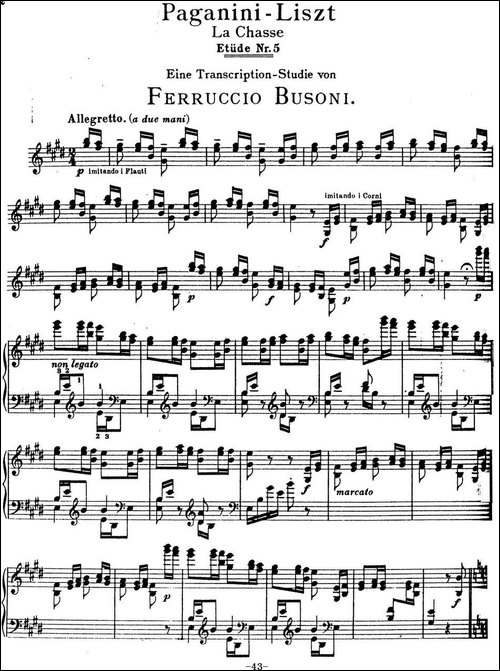 6首帕格尼尼大练习曲-La Chasse Etude Nr.5-钢琴谱