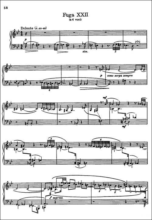 24 Preludes and Fugues Part.2 Op.45-24首前奏曲与赋格·第二部分·22-钢琴谱