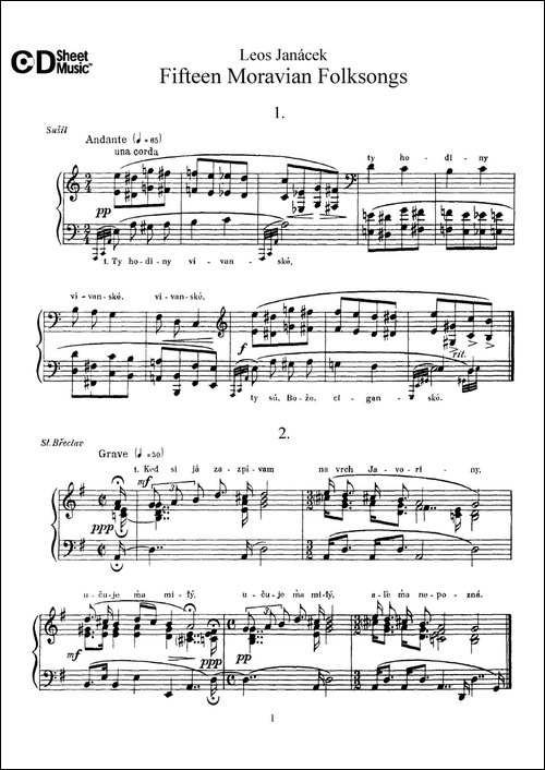 Moravian Folksong-15首摩拉维亚民歌集-钢琴谱