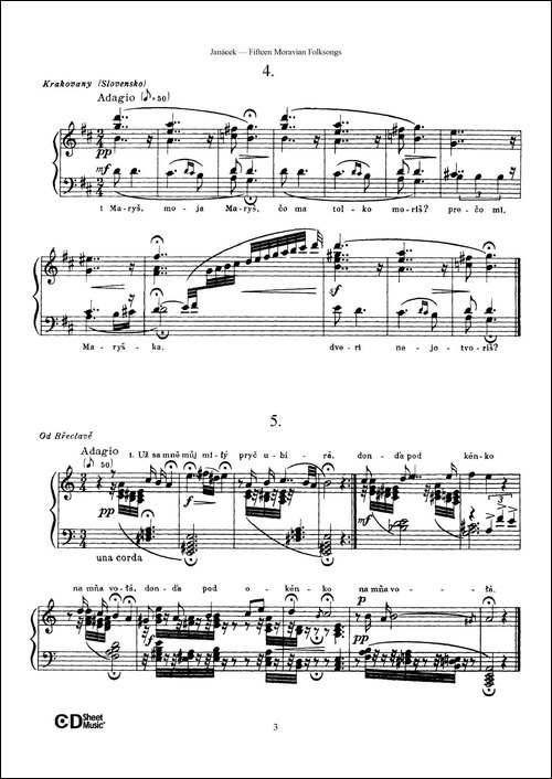 Moravian Folksong-15首摩拉维亚民歌集-钢琴谱