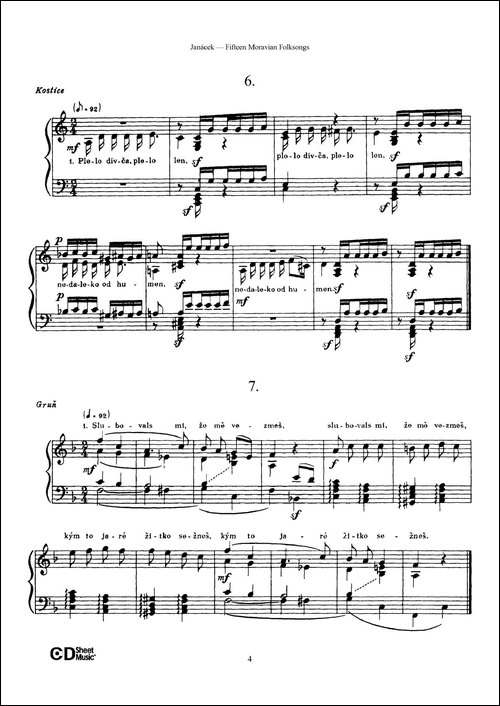 Moravian Folksong-15首摩拉维亚民歌集-钢琴谱