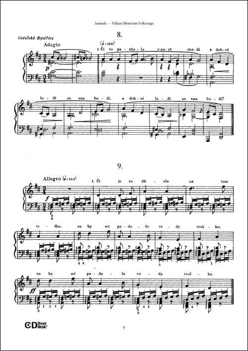 Moravian Folksong-15首摩拉维亚民歌集-钢琴谱