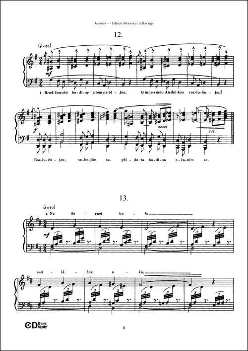 Moravian Folksong-15首摩拉维亚民歌集-钢琴谱