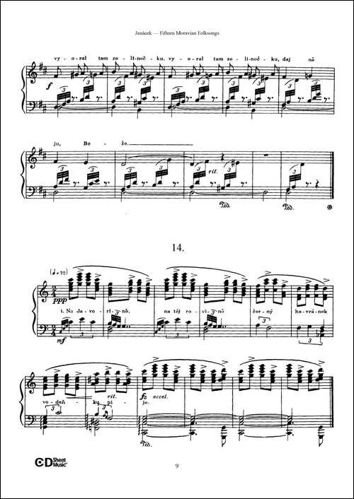 Moravian Folksong-15首摩拉维亚民歌集-钢琴谱