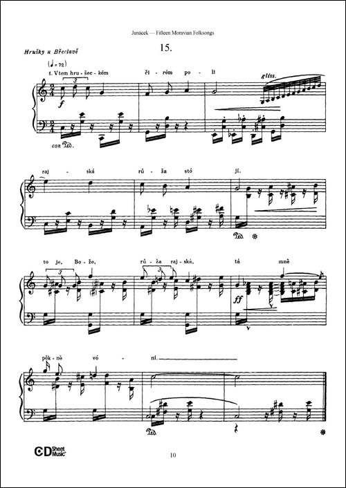 Moravian Folksong-15首摩拉维亚民歌集-钢琴谱