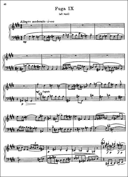 24 Preludes and Fugues Part.1 Op.45-24首前奏曲与赋格·第一部分·9-钢琴谱