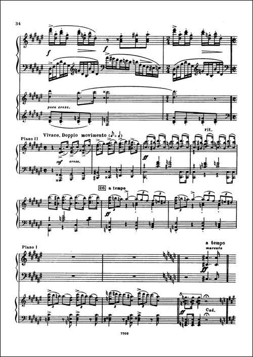 升f小调第一钢琴协奏曲 Op.1-双钢琴版-钢琴谱