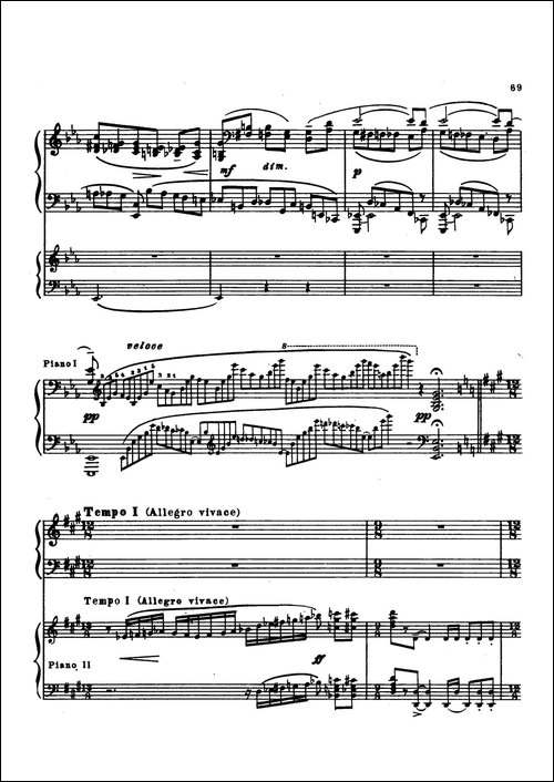 升f小调第一钢琴协奏曲 Op.1-双钢琴版-钢琴谱