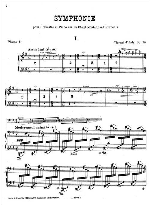 Symphony on a French Mountain Air Op.25-法国山歌交响曲·钢琴独奏·Ⅰ-钢琴谱