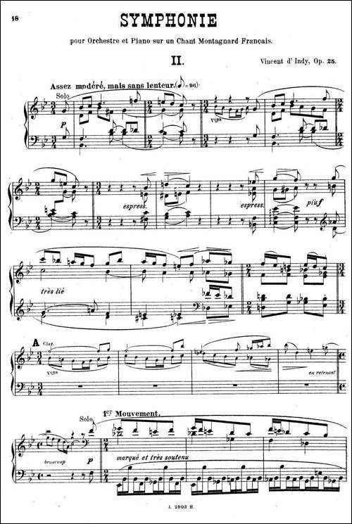 Symphony on a French Mountain Air Op.25-法国山歌交响曲·钢琴独奏·Ⅱ-钢琴谱