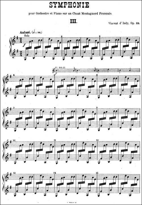 Symphony on a French Mountain Air Op.25-法国山歌交响曲·钢琴独奏·Ⅲ-钢琴谱